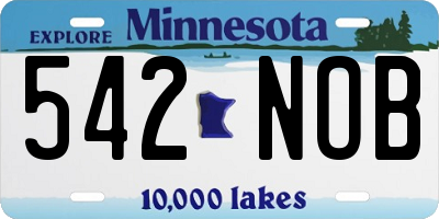 MN license plate 542NOB