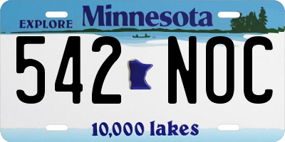 MN license plate 542NOC