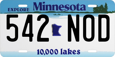 MN license plate 542NOD