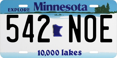 MN license plate 542NOE
