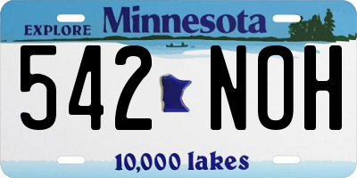 MN license plate 542NOH