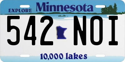 MN license plate 542NOI