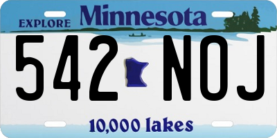 MN license plate 542NOJ