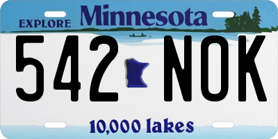 MN license plate 542NOK