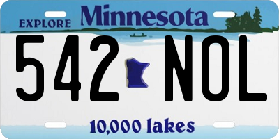 MN license plate 542NOL