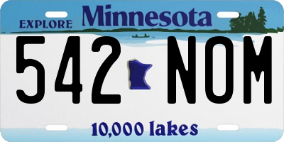 MN license plate 542NOM