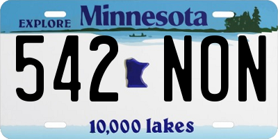 MN license plate 542NON