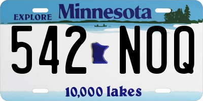 MN license plate 542NOQ