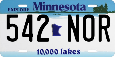 MN license plate 542NOR