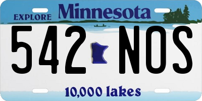MN license plate 542NOS