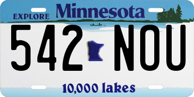 MN license plate 542NOU