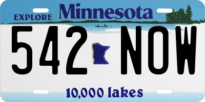 MN license plate 542NOW