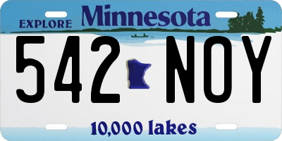MN license plate 542NOY