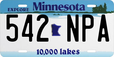 MN license plate 542NPA
