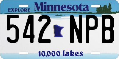 MN license plate 542NPB
