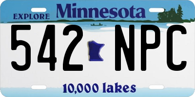MN license plate 542NPC