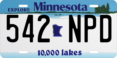 MN license plate 542NPD