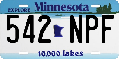 MN license plate 542NPF