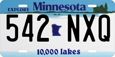 MN license plate 542NXQ