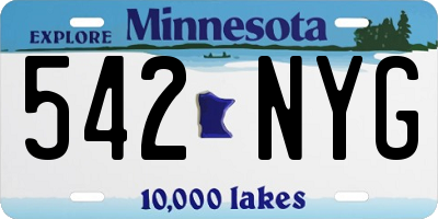 MN license plate 542NYG