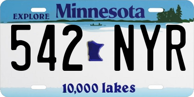 MN license plate 542NYR