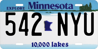 MN license plate 542NYU