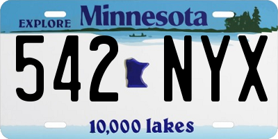 MN license plate 542NYX