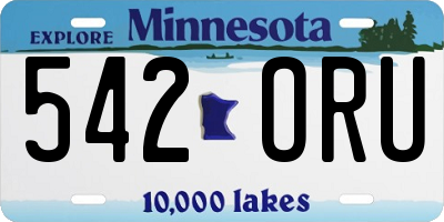MN license plate 542ORU
