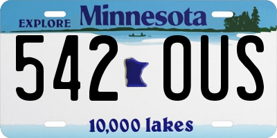 MN license plate 542OUS
