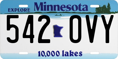 MN license plate 542OVY