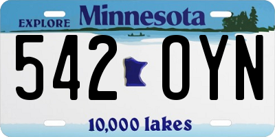 MN license plate 542OYN