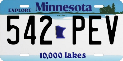 MN license plate 542PEV
