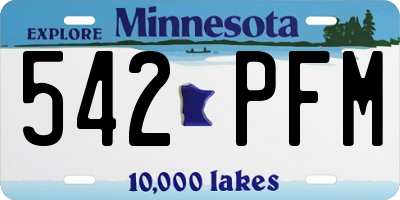 MN license plate 542PFM