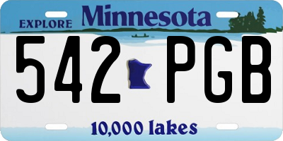 MN license plate 542PGB