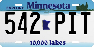 MN license plate 542PIT