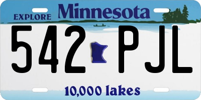 MN license plate 542PJL
