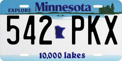 MN license plate 542PKX