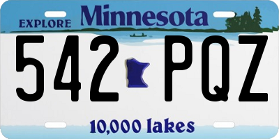 MN license plate 542PQZ