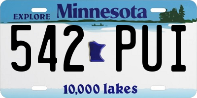 MN license plate 542PUI
