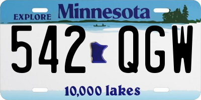 MN license plate 542QGW
