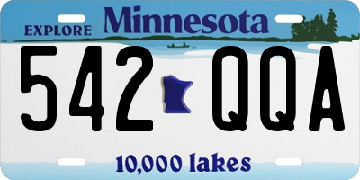 MN license plate 542QQA