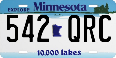 MN license plate 542QRC
