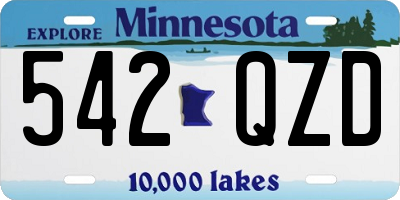 MN license plate 542QZD