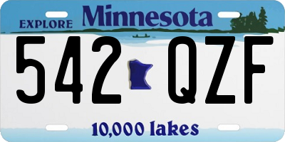 MN license plate 542QZF