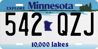 MN license plate 542QZJ
