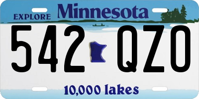 MN license plate 542QZO