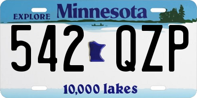MN license plate 542QZP