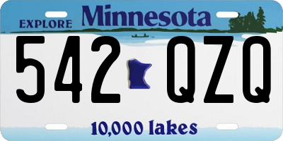 MN license plate 542QZQ