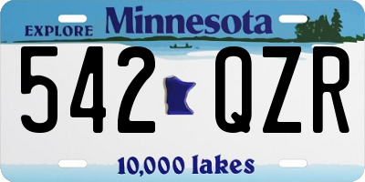 MN license plate 542QZR