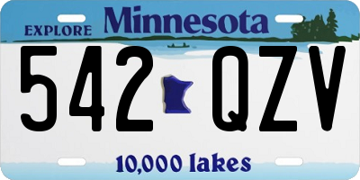 MN license plate 542QZV
